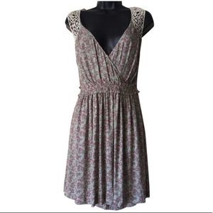 LINE & DOT DRESS FLORAL BACK OUTOUT LACE BOHO